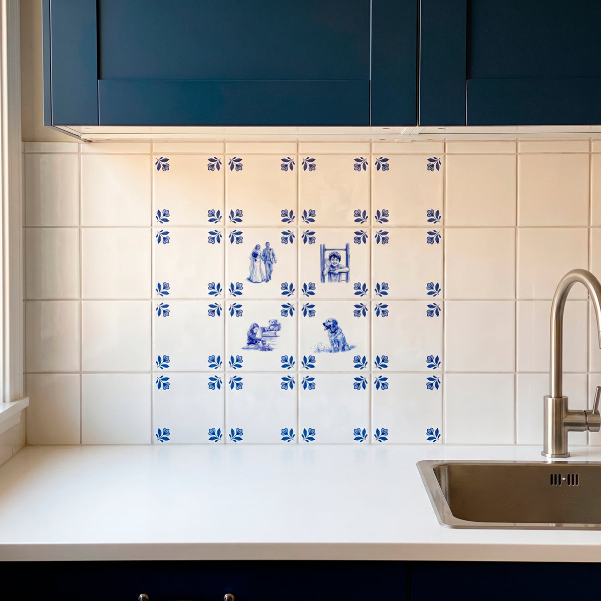 Set of 4 Delft Pattern-Only Tiles · Save 65%