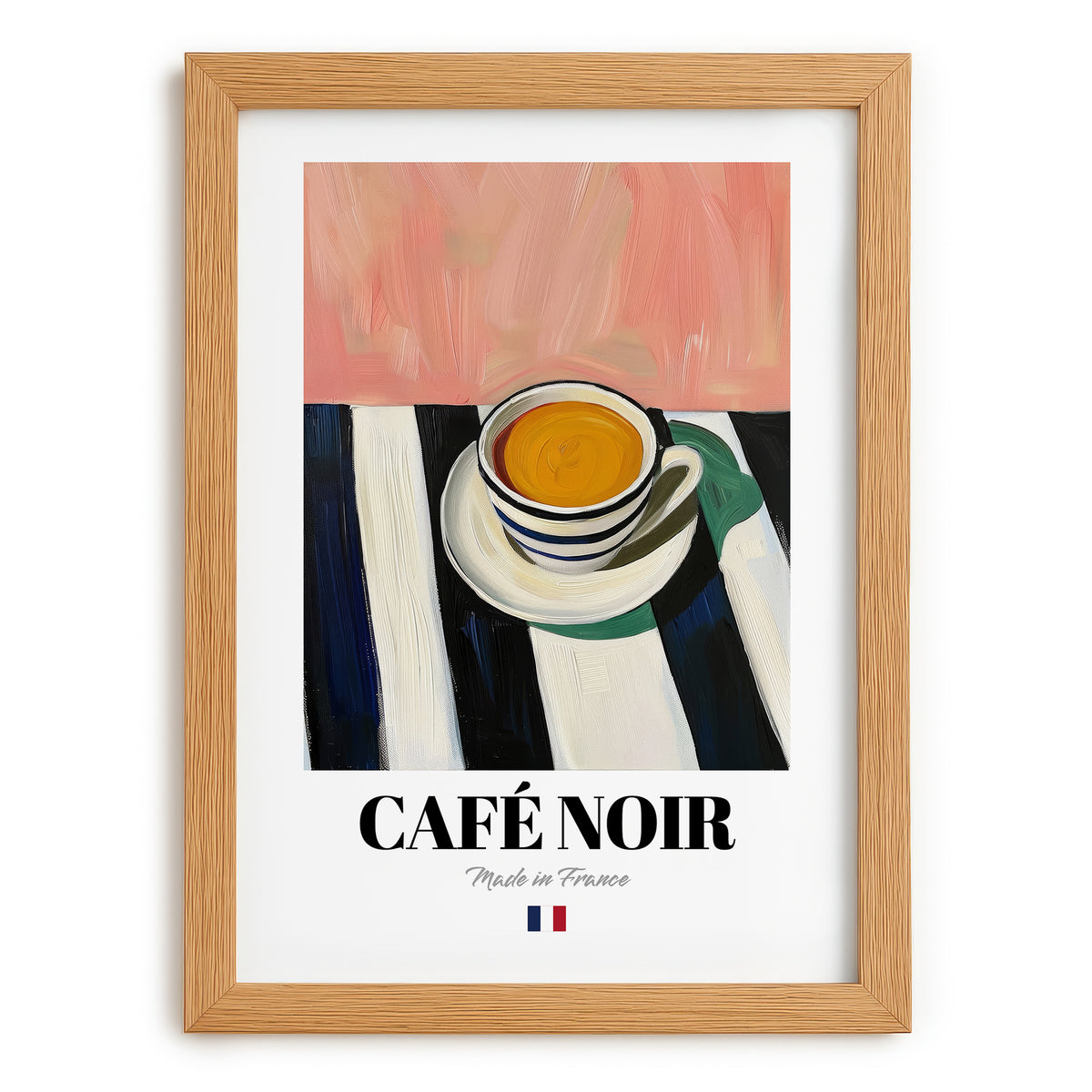 Café Noir – French Coffee, Konditorei Poster, set in oak frame