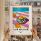 Café Allongé – French Coffee, Coffeehouse Poster, styled in a charming Paris street view