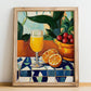 Mimosa – French Cocktail Drink, Beach Bar Wall Art, no-text version framed in wood