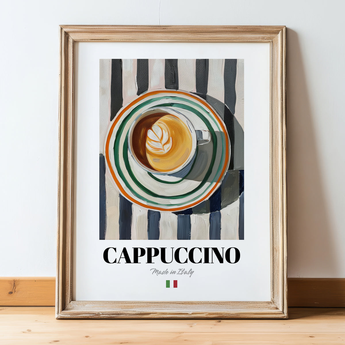 Cappuccino Lot #2 – Italian Coffee on Striped Tablecloth