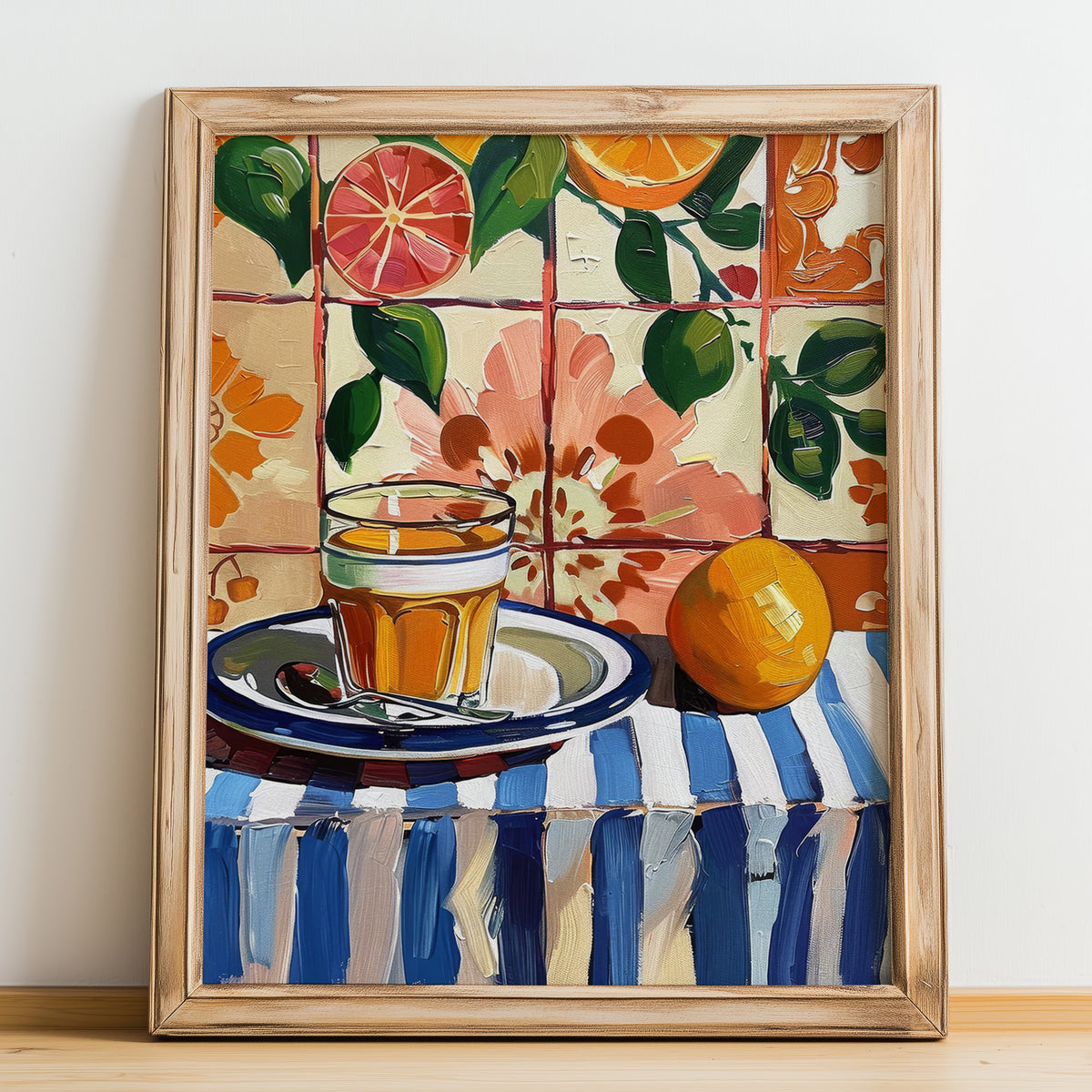 Macchiato – Italian Coffee, Café Print, no-text version framed in wood
