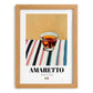 Amaretto – Italian Liqueur Drink, Cocktail Lounge Wall Art, set in oak frame