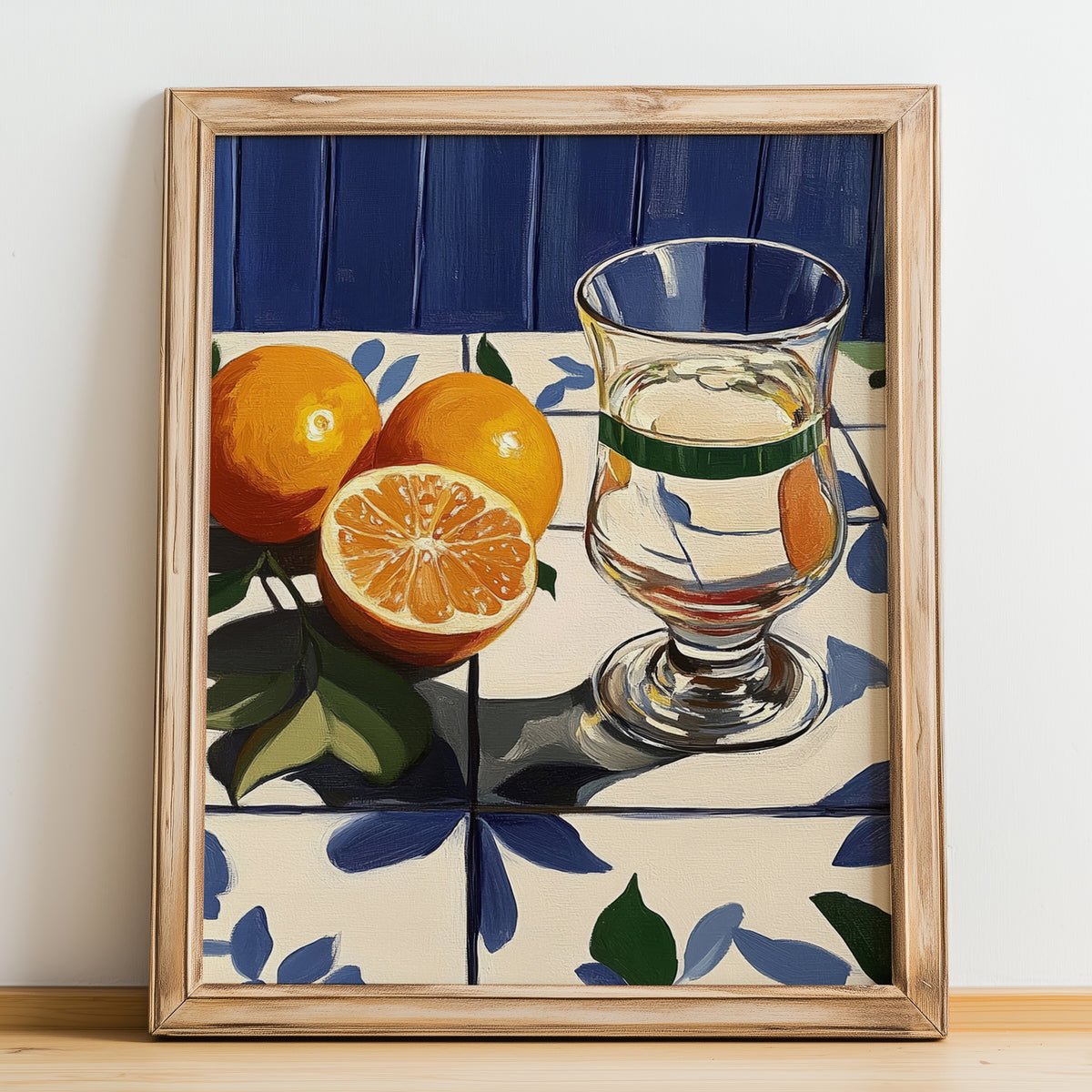 Sambuca – Italian Liqueur Drink, Beach Bar Poster, no-text version framed in wood