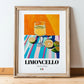 Limoncello – Italian Liqueur Drink, Speakeasy Wall Art, in wooden frame leaning on the floor