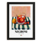 Negroni – Italian Cocktail Drink, Cocktail Lounge Poster, in sleek black frame