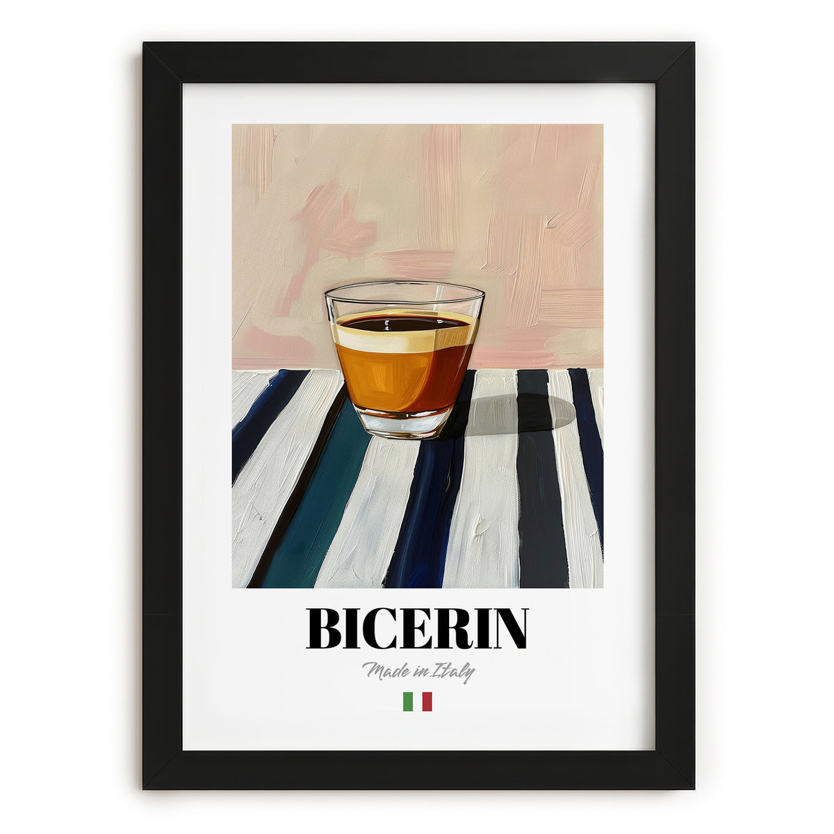 Bicerin – Italian Coffee, Book Café Poster, in sleek black frame