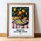 Risotto alla Milanese – Italian Rice Dish, Bistro Illustration, in wooden frame leaning on the floor