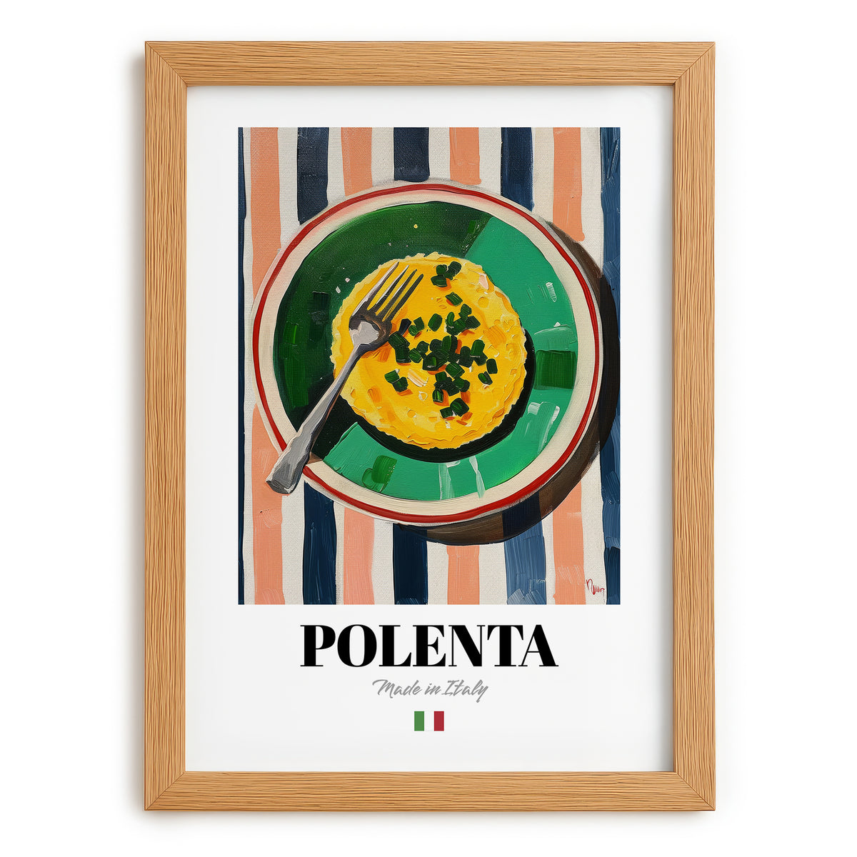 Polenta – Italian Dish, Restaurant Poster, set in oak frame