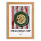 Stracciatella Soup – Italian Soup Dish, Restaurant Print, set in oak frame