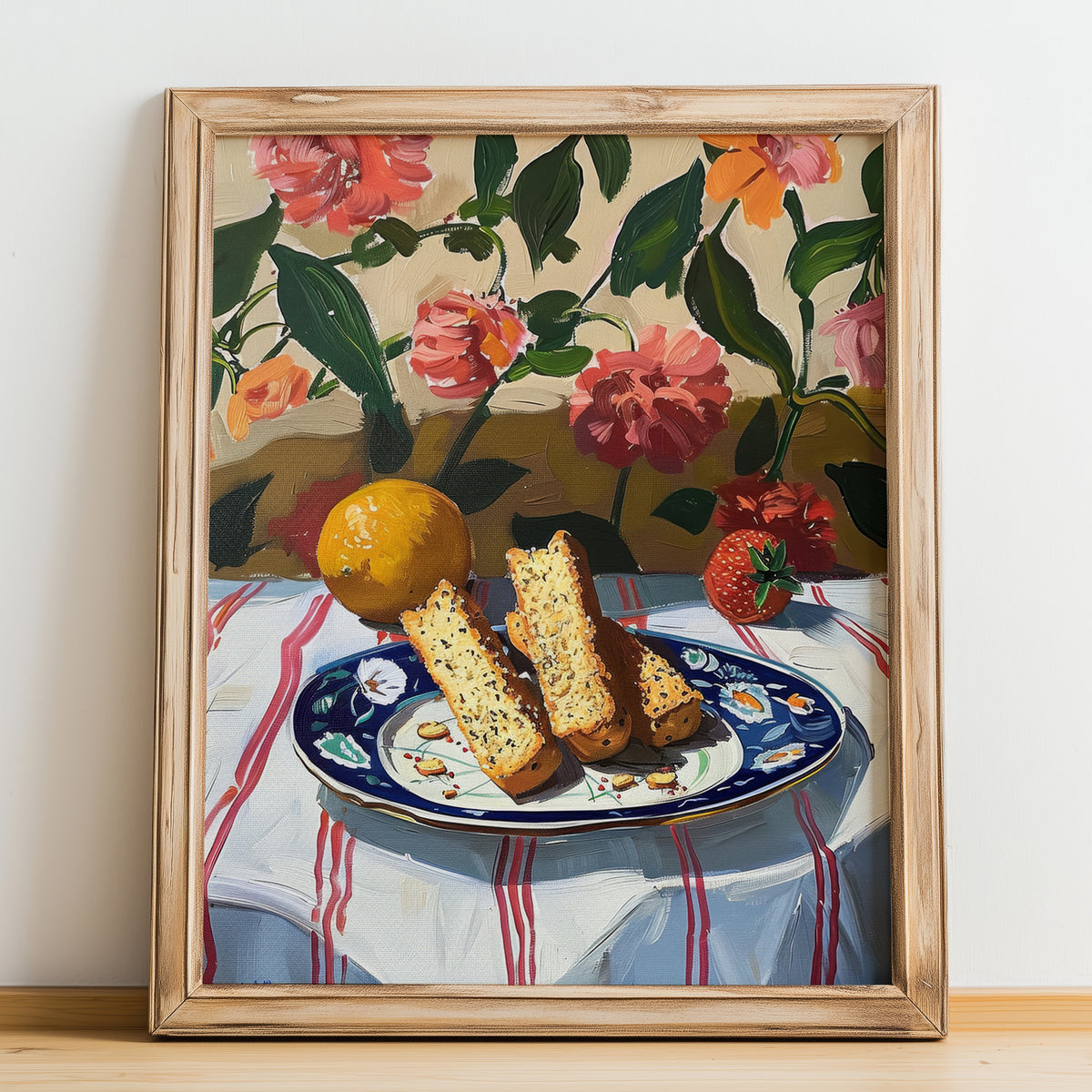 Biscotti – Italian Biscuits Dish, Bistro Poster, no-text version framed in wood