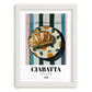 Ciabatta – Italian Bread Dish, Fine Dining Restaurant Illustration, placed in minimal white frame
