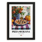 Pizza Siciliana – Italian Pizza, Ristorante Print, in sleek black frame