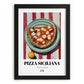 Pizza Siciliana – Italian Pizza, Restaurant Still Life, in sleek black frame