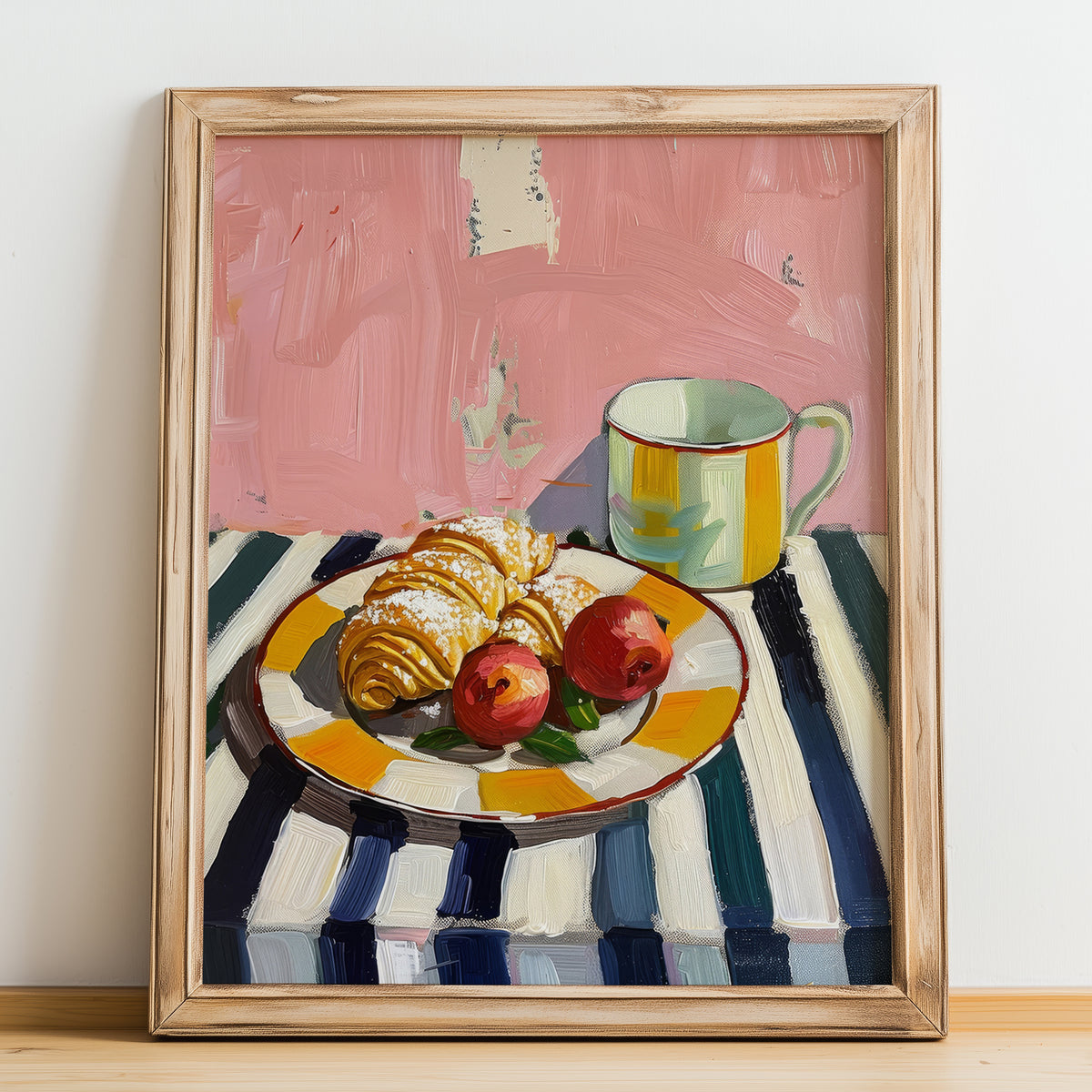 Sfogliatella – Italian Pastry Dish, Fine Dining Restaurant Painting, no-text version framed in wood