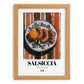 Salsiccia – Italian Meat Dish, Farmhouse Kitchen Wall Decor, set in oak frame