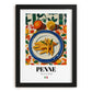 Penne – Italian Pasta, Trattoria Painting, in sleek black frame