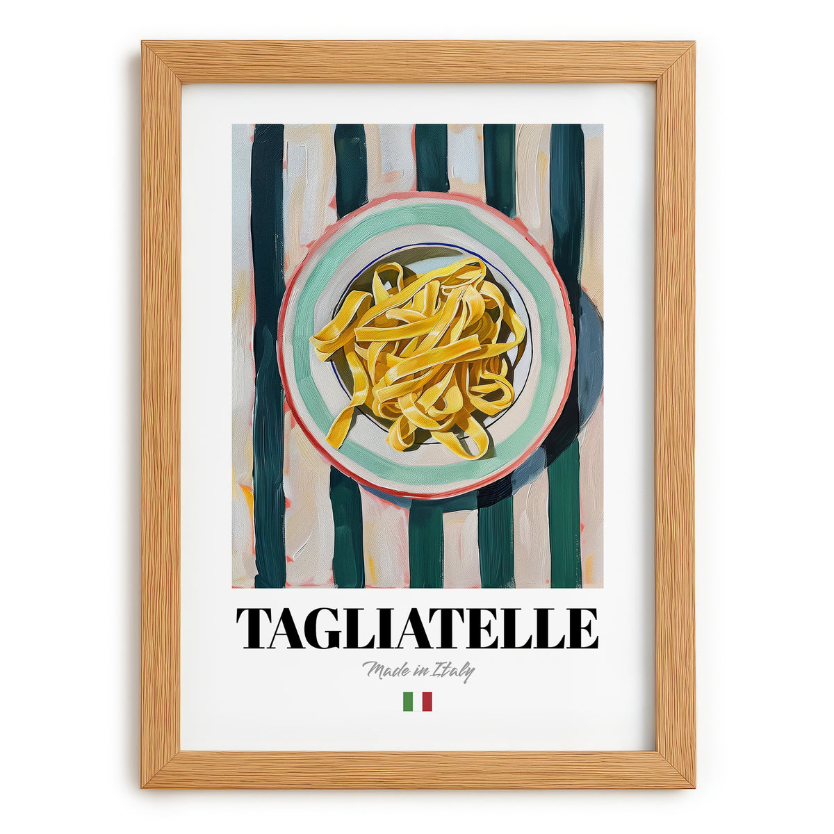 Tagliatelle – Italian Pasta, Osteria Poster, set in oak frame
