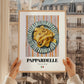 Pappardelle – Italian Pasta, Restaurant Poster, styled in a charming Paris street view