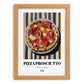 Pizza prosciutto – Italian Pizza, Ristorante Poster, set in oak frame