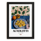 Agnolotti – Italian Pasta, Trattoria Poster, in sleek black frame