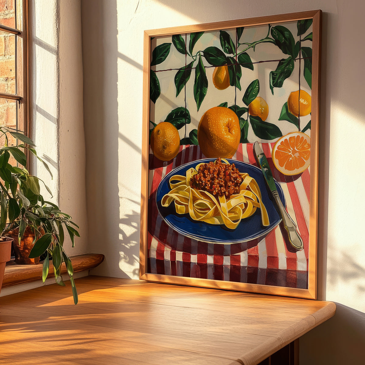 Tagliatelle al ragù alla Bolognese – Italian Pasta, Trattoria Poster, clean layout with no caption