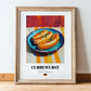 Currywurst – Art, German Food Still Life, in wooden frame leaning on the floor