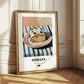 Stollen – on Striped Tablecloth, German Dessert Poster 