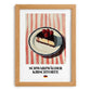 Schwarzwälder Kirschtorte – on Striped Tablecloth, German Dessert Art, set in oak frame