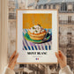 Mont-Blanc – Colorful Oil Painting, French French Dessert Poster, styled in a charming Paris street view