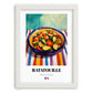 Ratatouille – Oil Painting, French Food Still Life, placed in minimal white frame