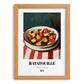 Ratatouille – on Striped Tablecloth, French Food Wall Art, set in oak frame
