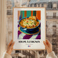 Soupe à l’Oignon – Colorful Oil Painting, French Food Poster, styled in a charming Paris street view
