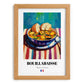 Bouillabaisse – Art, French Food Illustration, set in oak frame