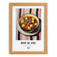 Pot-au-feu – on Striped Tablecloth, French Food Painting, set in oak frame