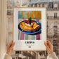 Crêpes – Art, French French Pastry Painting, styled in a charming Paris street view