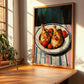 Poulet Basquaise – on Striped Tablecloth, French Food Painting, clean layout with no caption