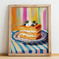 Mille-Feuille – Oil Painting, French French Pastry Painting, no-text version framed in wood