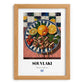 Souvlaki – Oil Painting, Greek Food Wall Decor, set in oak frame