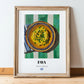 Fava – on Striped Tablecloth, Greek Food Wall Decor, in wooden frame leaning on the floor