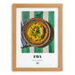 Fava – on Striped Tablecloth, Greek Food Wall Decor, set in oak frame