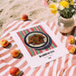 Barbacoa – on Striped Tablecloth, Mexican Bbq Poster, unframed on coastal sand