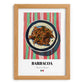 Barbacoa – on Striped Tablecloth, Mexican Bbq Poster, set in oak frame
