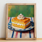 Kremówka (Napoleonka) – Oil Painting, Polish Dessert Wall Poster, no-text version framed in wood