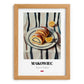 Makowiec – on Striped Tablecloth, Polish Dessert Print, set in oak frame