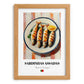 Sardinhas Assadas – on Striped Tablecloth, Portuguese Food Painting, set in oak frame