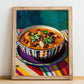 Feijoada à Transmontana – Art, Portuguese Food Illustration, no-text version framed in wood