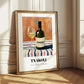 Txakoli – on Striped Tablecloth, Spanish Wine Still Life