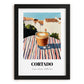 Cortado – Spanish Street Café Scene, Spanish Coffee Art, in sleek black frame