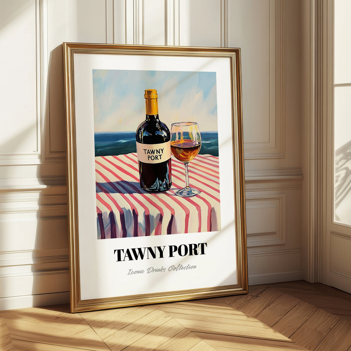 Tawny Port – Portuguese Coastal Café Moment, Portuguese Dessert Wine Wall Art